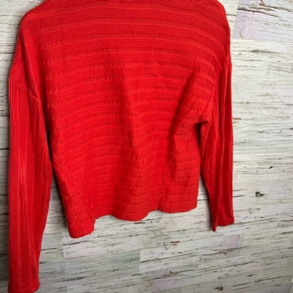 Anthropologie Maeve orange long  sleeve snap button size medium - Picture 6 of 8